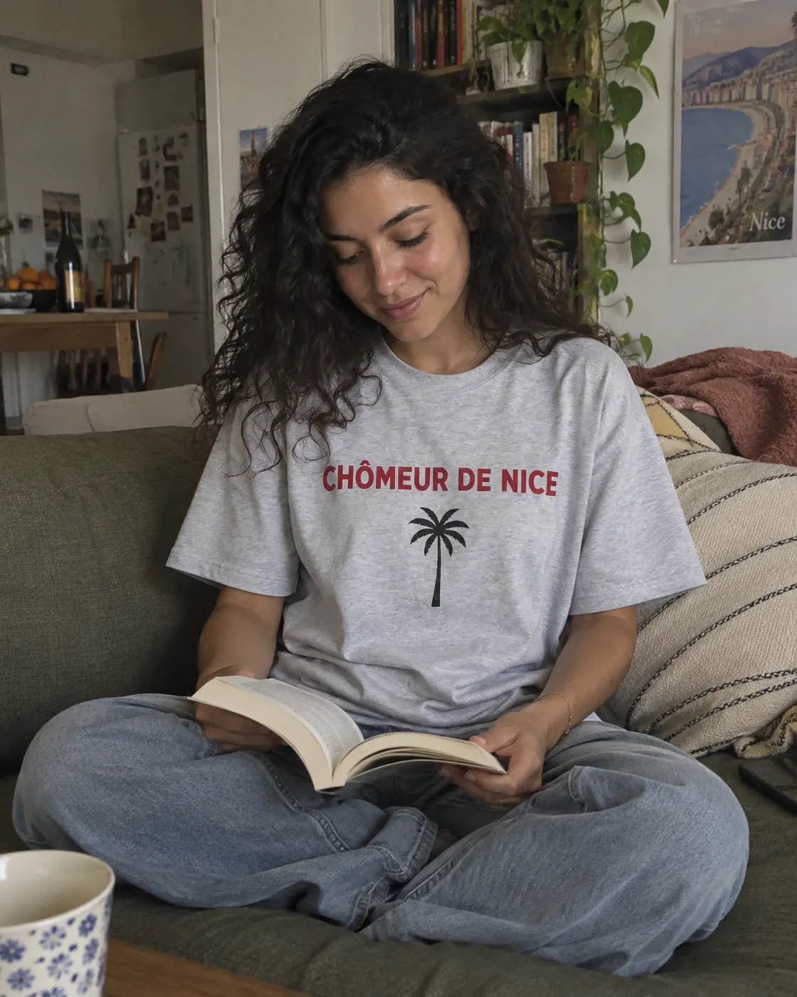 Chômeur de Nice — gris clair porté par un client